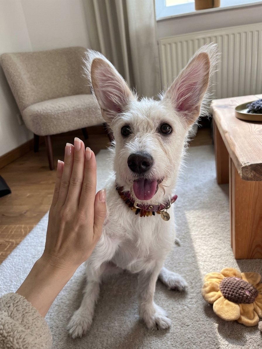Honey gibt High Five beziehungsweise Moin